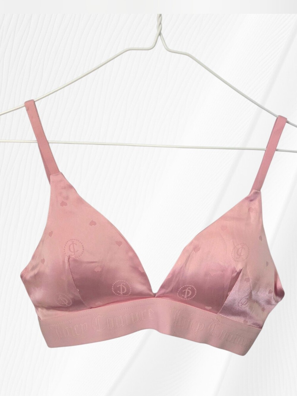 Juicy Couture Pink Satin Heart Bralette size L